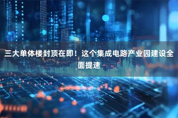 三大单体楼封顶在即！这个集成电路产业园建设全面提速